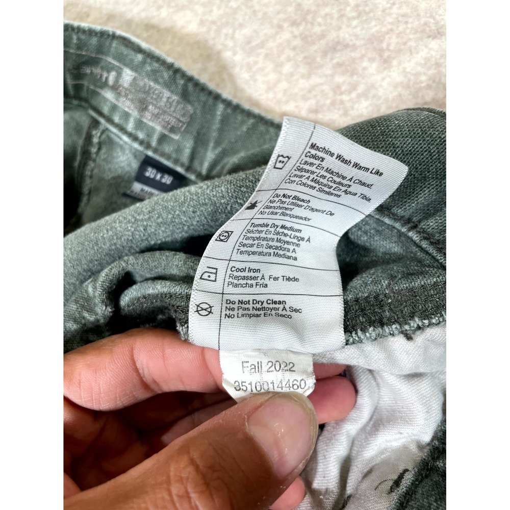 Carhartt Relaxed Fit Carpenter Pants Mens 30x30 Gray Straight Leg Distressed - Picture 7 of 16